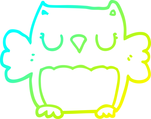 Bir insan tarafından çizilen baykuşun soğuk gradyan çizgisi.