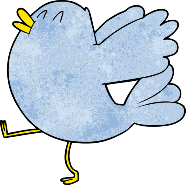 bir insan tarafından çizilmiş kanat çırpan bir kuş.