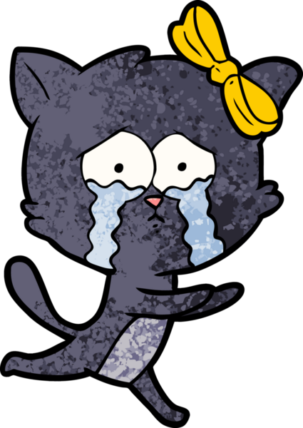 Bir insan tarafından çizilmiş çizgi film kedisi.