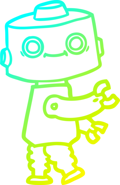 Bir insan tarafından çizilmiş soğuk gradyan robot çizimi