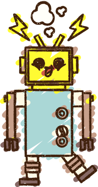 Bir insan tarafından çizilen robot tebeşiri.