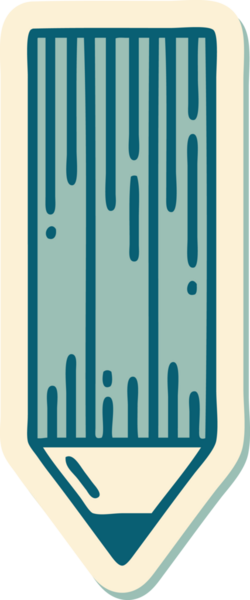 Bir insan tarafından çizilmiş kalemin geleneksel stiliyle dövme çıkartması.