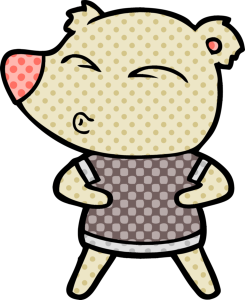 bir insan tarafından çizilmiş bir karikatür ıslık ayısı