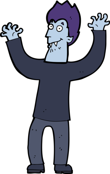 Bir insan tarafından çizilmiş cadılar bayramı vampiri çizgi filmi.