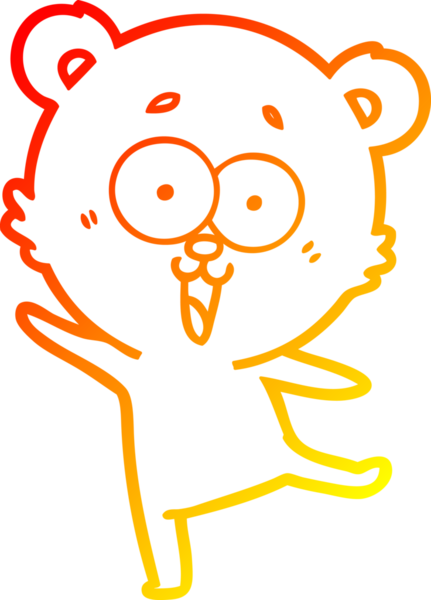 Bir insan tarafından çizilmiş gülen oyuncak ayının sıcak çizgi çizimi.