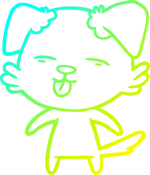 Bir insan tarafından çizilmiş bir çizgi film köpeğinin soğuk çizgi çizimi.