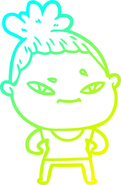 Bir insan tarafından çizilmiş bir karikatür kadın çizimi.