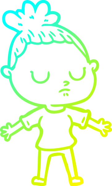 Bir insan tarafından çizilmiş soğuk bir çizgi film çizimi.