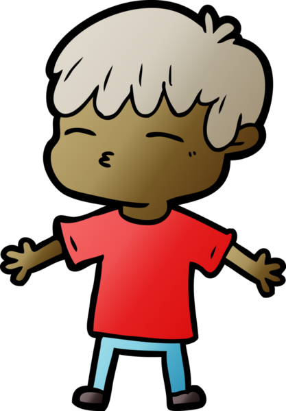 Bir insan tarafından çizilmiş meraklı bir çocuk.