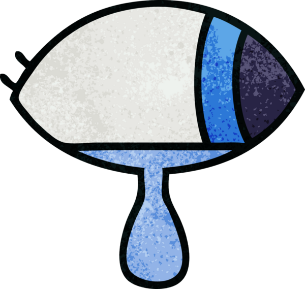 Ağlayan gözün retro grunge deseni bir insan tarafından çizilmiş.