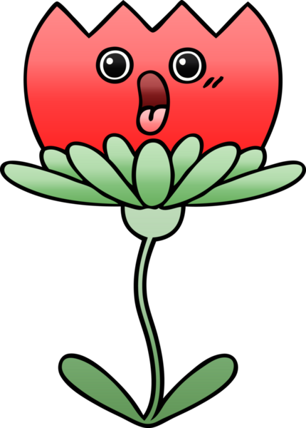 Bir insan tarafından çizilmiş rengarenk bir çiçek karikatürü.