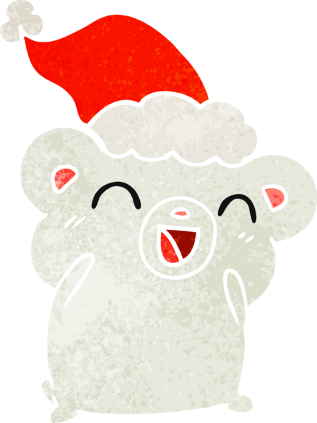 Bir insan tarafından çizilmiş Kawaii kutup ayısının eski bir karikatürü.