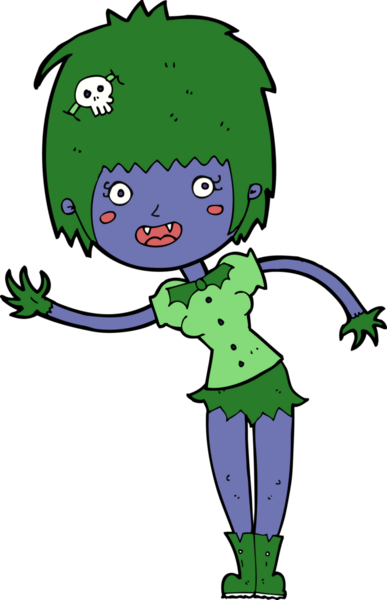 Bir insan tarafından çizilmiş vampir kız çizgi filmi.