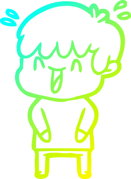 Bir insan tarafından çizilmiş gülen bir çizgi film karakteri çizimi.