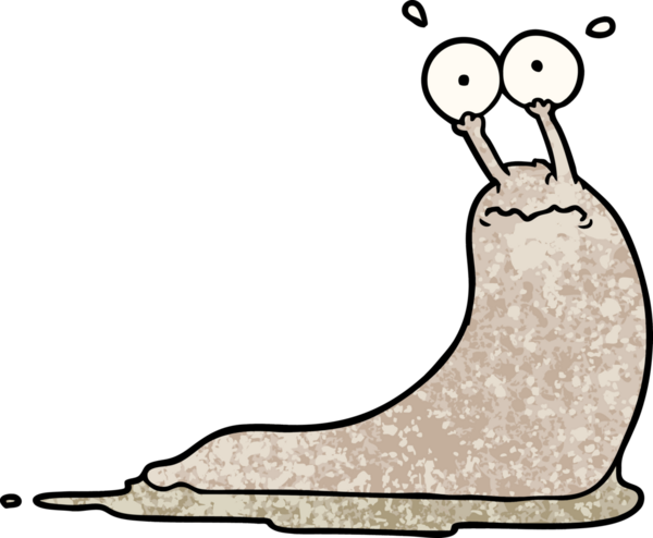 Bir insan tarafından çizilmiş karikatür sümüklüböceği