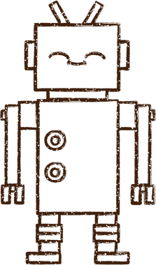 Bir insan tarafından çizilen Mutlu Robot Kömürü