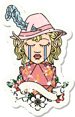 Ağlayan bir elf şair karakterinin insan tarafından çizilmiş doğal yüzü.