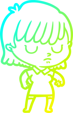 Bir insan tarafından çizilmiş bir karikatür kadın çizimi.