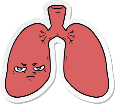 Bir insan tarafından çizilmiş kızgın akciğerlerin çıkartması.