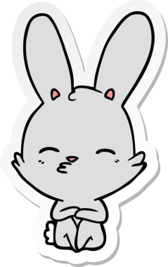 Bir insan tarafından çizilmiş meraklı bir tavşan karikatürü.