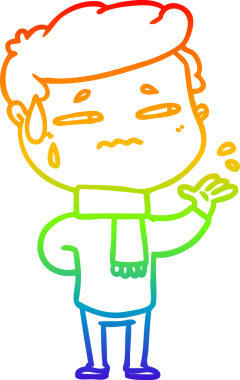 gökkuşağı gradyanı çizimi bir insan tarafından çizilmiş endişeli bir çizgi film