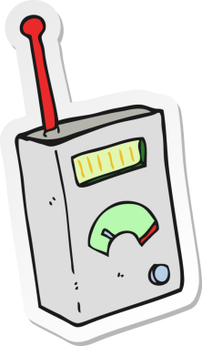 Bir insan tarafından çizilmiş bir karikatür bilimsel cihazının çıkartması.