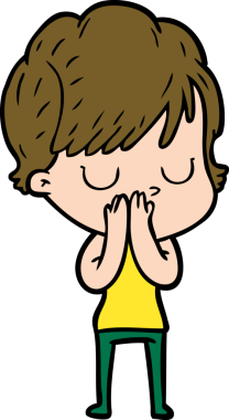 Bir insan tarafından çizilmiş karikatür kadın.