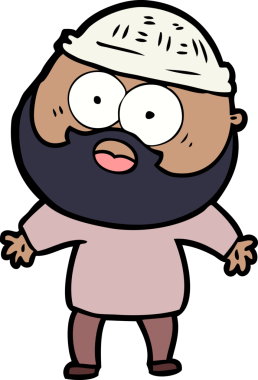 Bir insan tarafından çizilmiş sakallı bir adam.