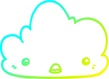 Bir insan tarafından çizilmiş soğuk bir çizgi film bulutunun çizimi.