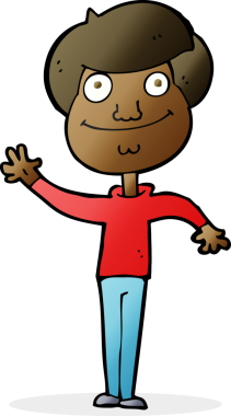 Bir insan tarafından çizilmiş mutlu bir adam.