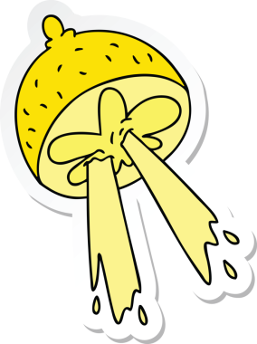 Bir insan tarafından çizilmiş tuhaf bir el çizimi limon.