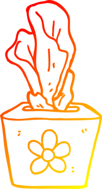 Bir insan tarafından çizilmiş bir karikatür kutusunun sıcak gradyan çizimi