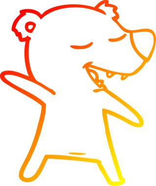 Bir insan tarafından çizilen çizgi film ayısının sıcak çizgi çizimi