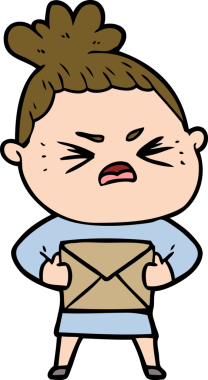 Bir insan tarafından çizilmiş kızgın bir kadın.