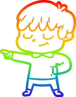 gökkuşağı gradyan çizgi çizimi bir insan tarafından çizilmiş mutlu bir çocuk