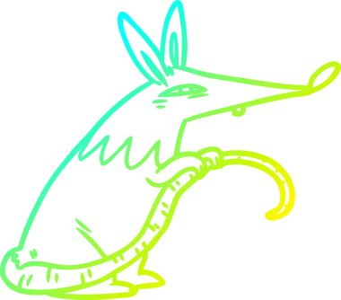 Bir insan tarafından çizilmiş sinsi bir farenin soğuk gradyan çizgisi