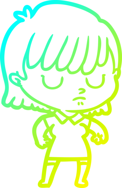 Bir insan tarafından çizilmiş bir karikatür kadın çizimi.