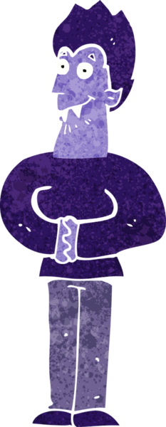 Bir insan tarafından çizilmiş bir vampir çizgi filmi.