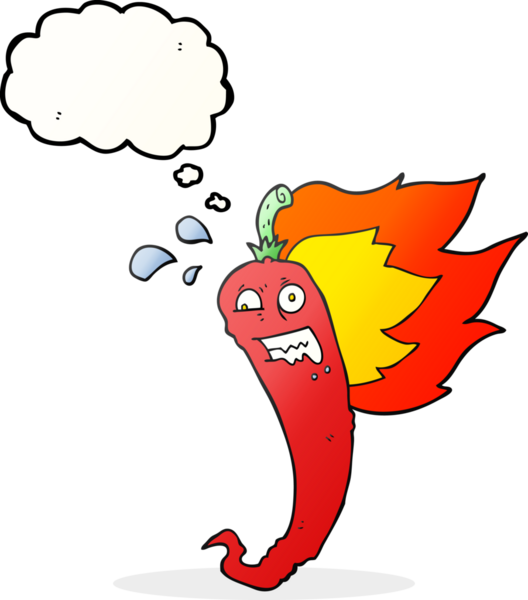 Bir insan tarafından çizilmiş sıcak kırmızı biberli balon çizimi.