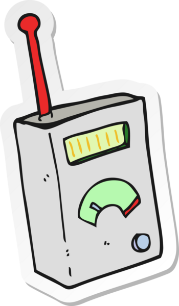 Bir insan tarafından çizilmiş bir karikatür bilimsel cihazının çıkartması.