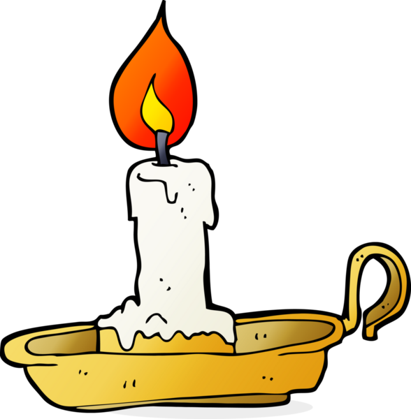 Bir insan tarafından çizilmiş eski bir şamdan.