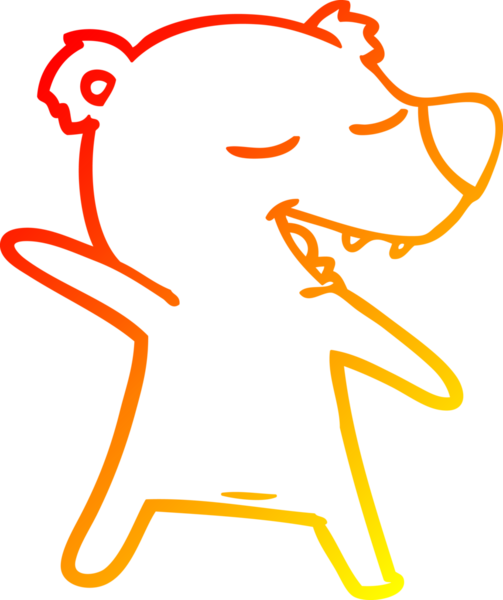 Bir insan tarafından çizilen çizgi film ayısının sıcak çizgi çizimi