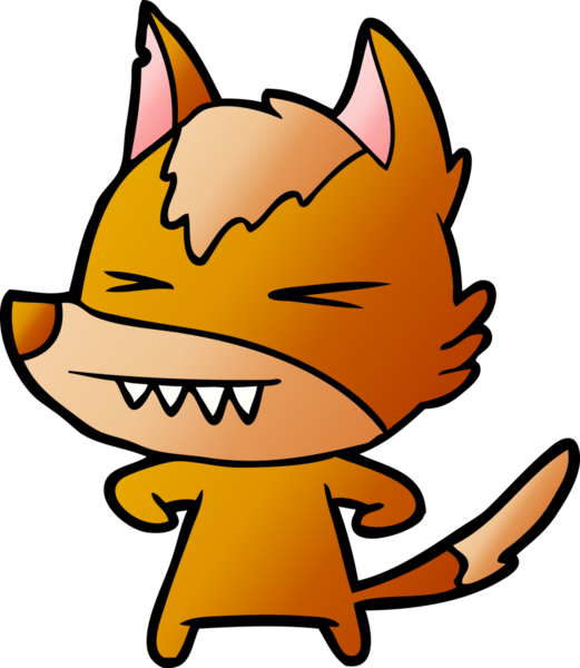 Bir insan tarafından çizilmiş tilki çizgi film karakteri