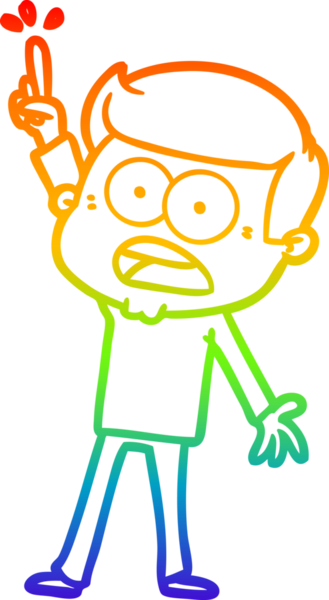 gökkuşağı gradyanı çizimi bir insan tarafından çizilmiş şok bir adam