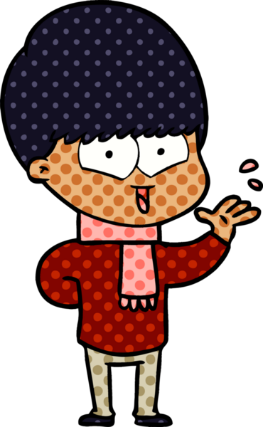 Bir insan tarafından çizilmiş mutlu çocuk çizgi filmi.