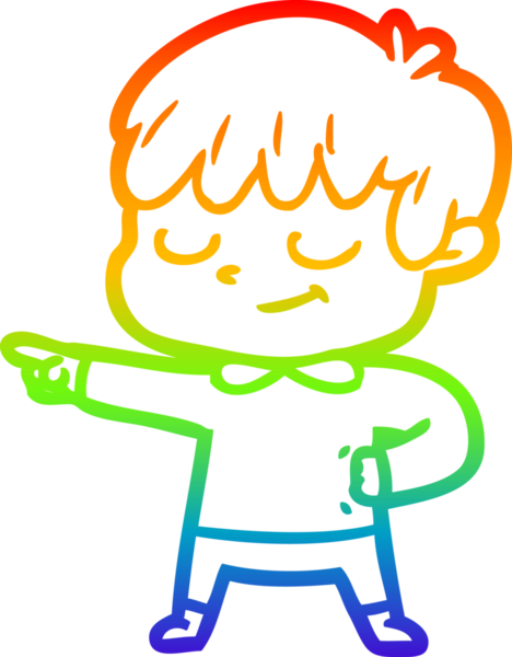 gökkuşağı gradyan çizgi çizimi bir insan tarafından çizilmiş mutlu bir çocuk