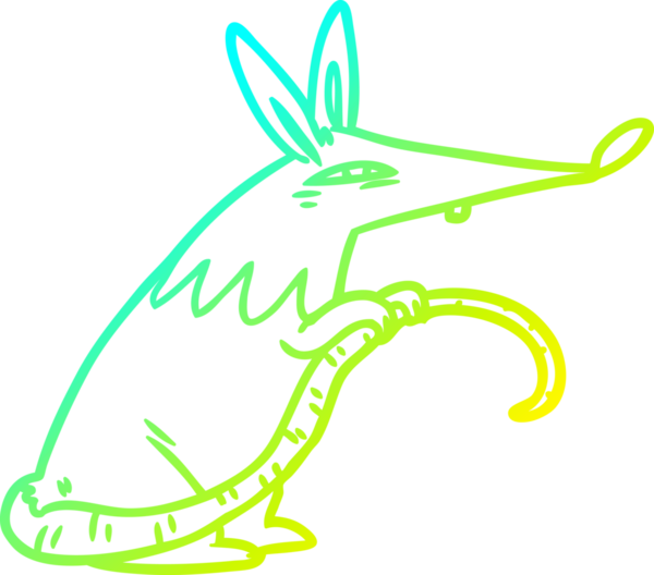 Bir insan tarafından çizilmiş sinsi bir farenin soğuk gradyan çizgisi