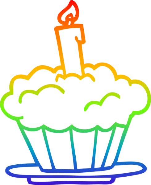 gökkuşağı gradyan çizgisi bir insan tarafından çizilmiş bir doğum günü pastası