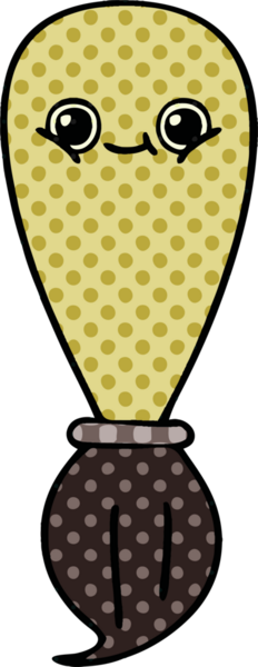 Bir insan tarafından çizilmiş bir boya fırçasının karikatürü.