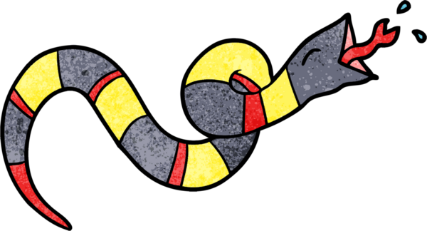 Bir insan tarafından çizilmiş tıslayan yılan çizgi filmi.